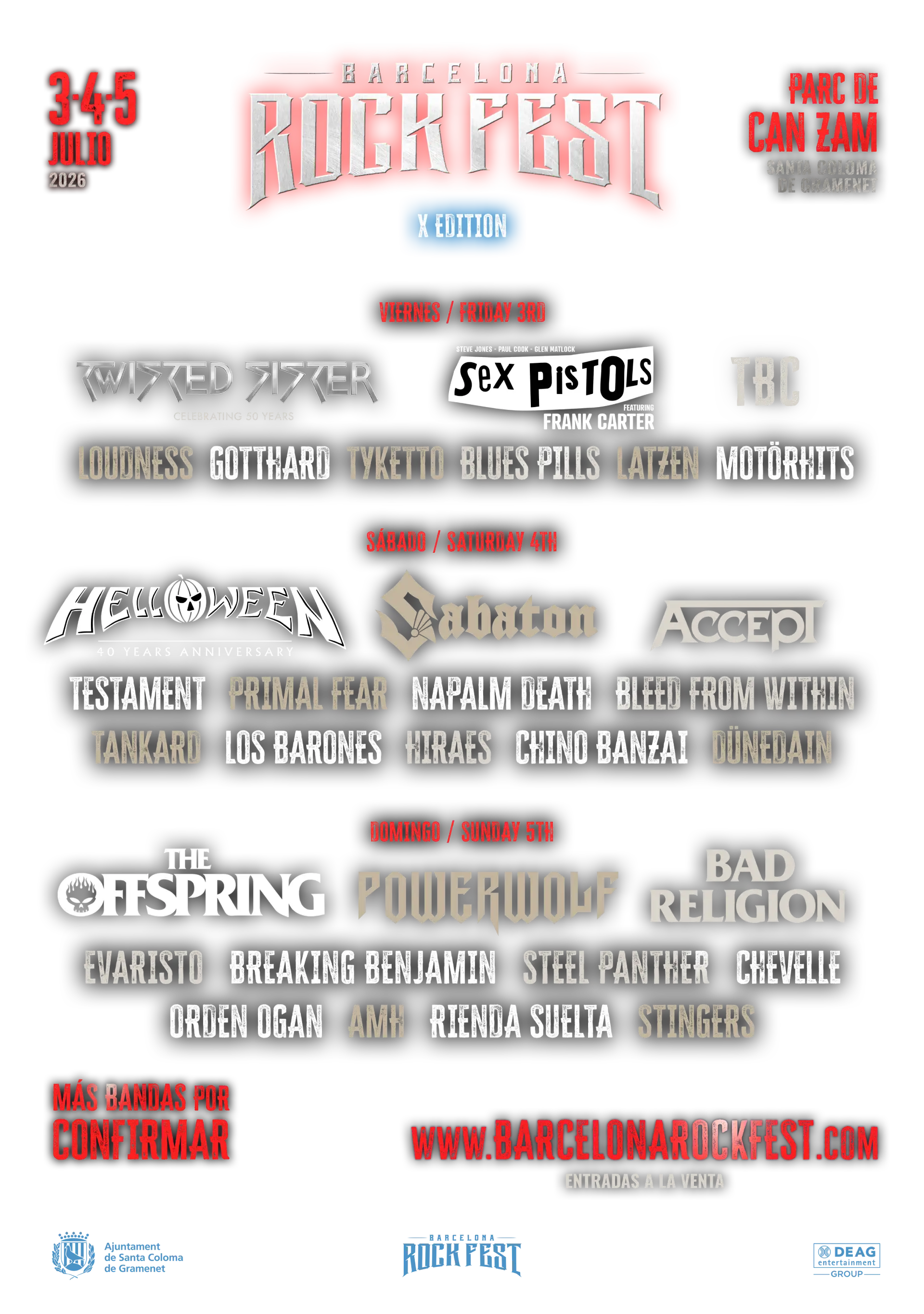 Line up Barcelona Rock Fest 2026 Background
